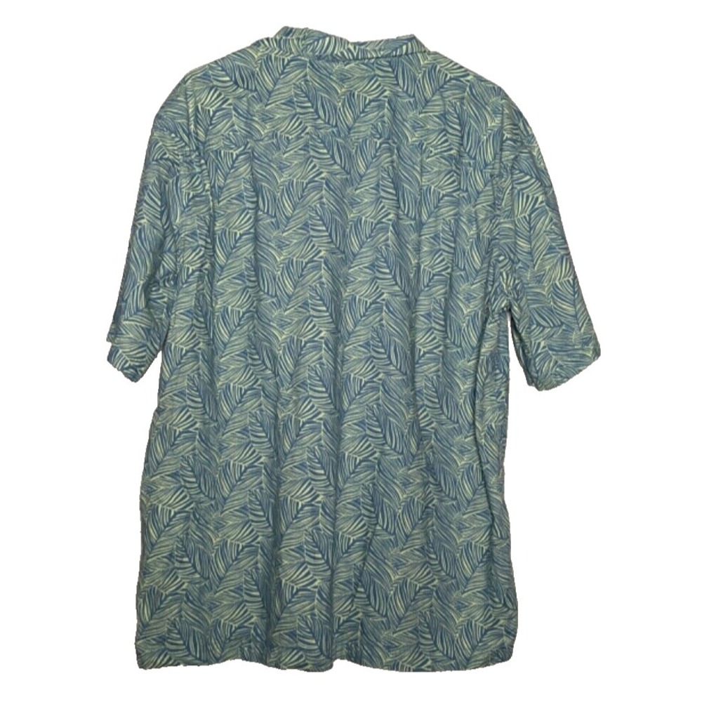 LL Bean Shirt Mens XL  Blue Traditional Fit Tropical Hawaiian Cotton Button Up - Picture 2 of 4
